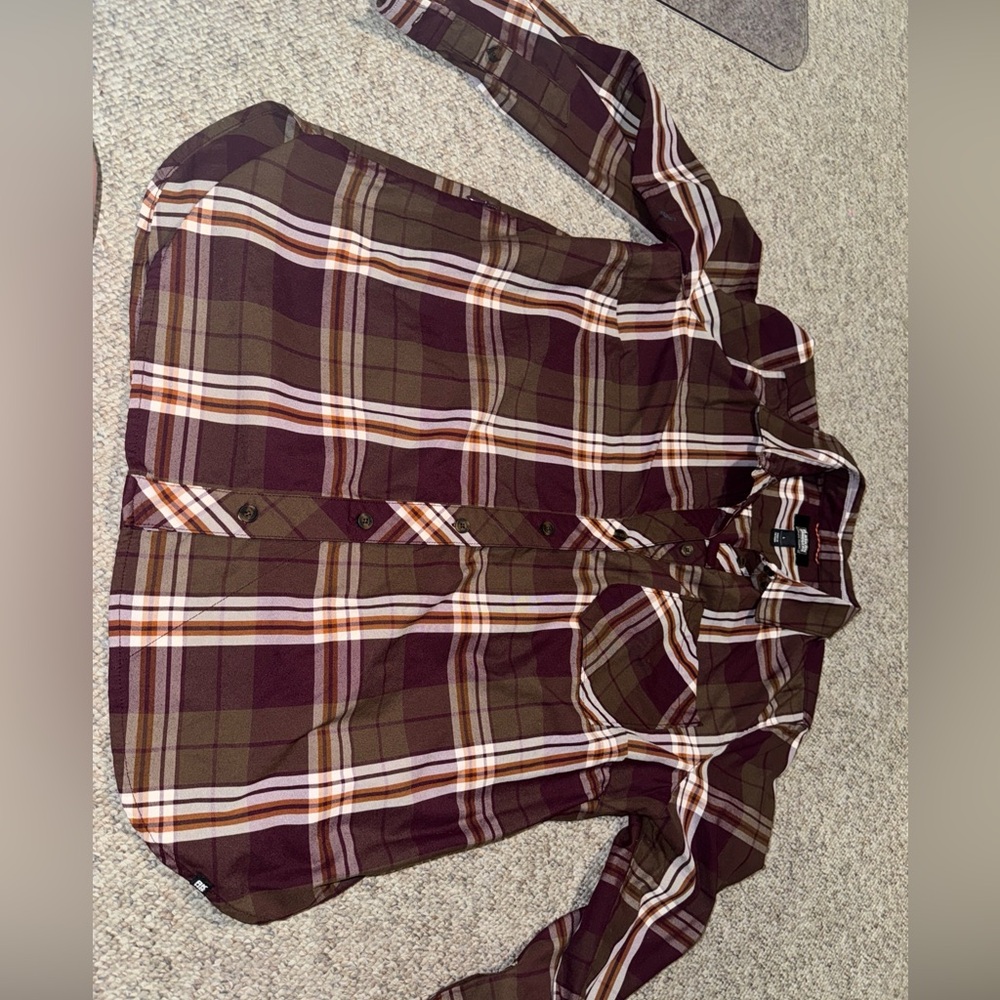 Alaskan Hardgear Shirt Mens L  Purple  Plaid Long Sleeve Button Up Outdoor